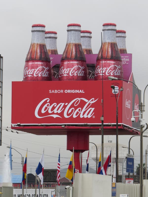 Coca Cola is widely displayed and promoted in Morocco.