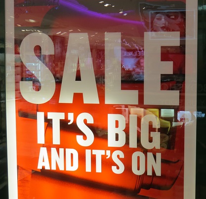 Sale - it's big and it's on.